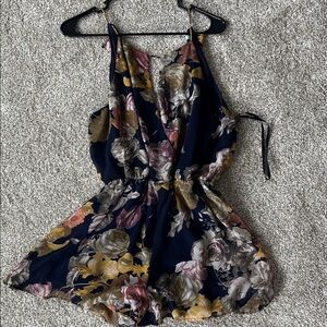 She and Sky Floral Jumpsuit - Navy and Multicolor